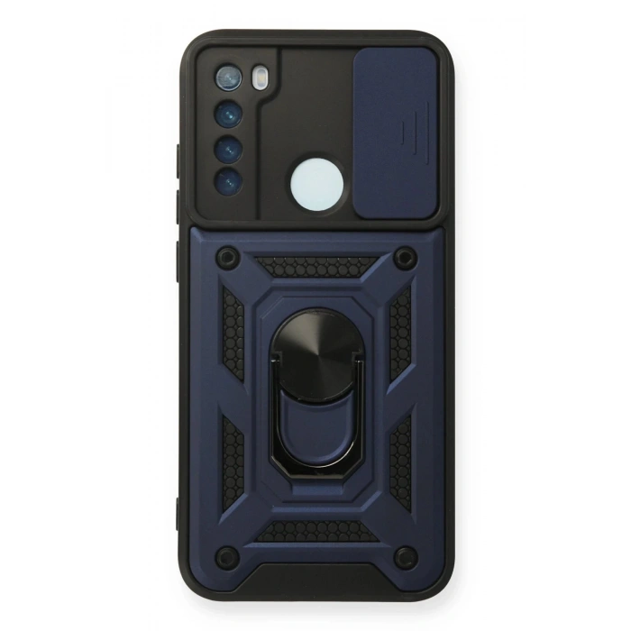 Xiaomi Redmi Note 8 Kılıf Pars Lens Yüzüklü Silikon - Lacivert