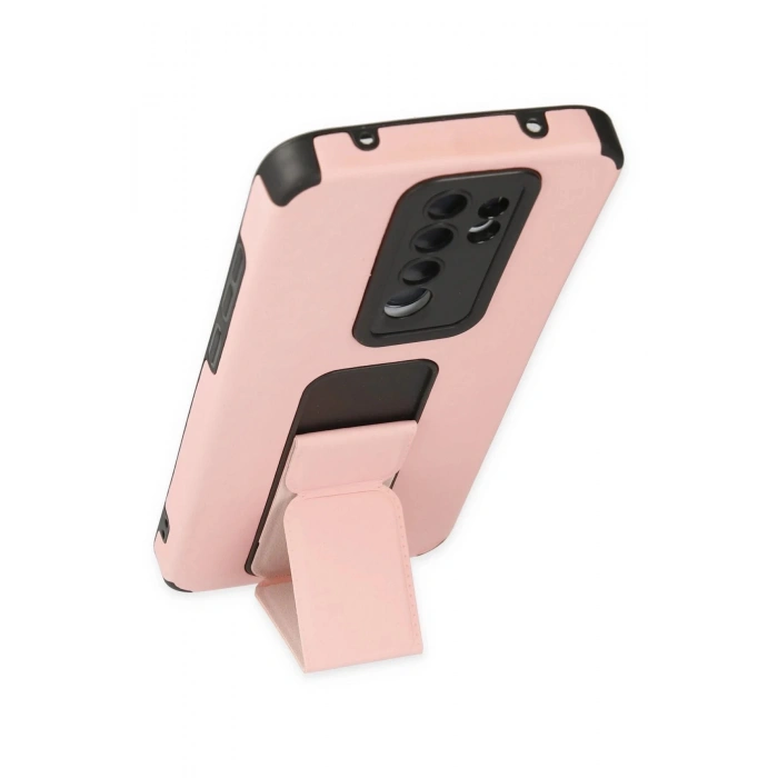 Xiaomi Redmi Note 8 Pro Kılıf Mega Standlı Silikon - Pudra