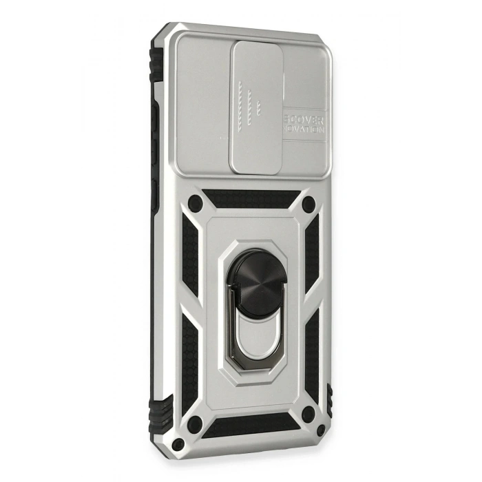 Xiaomi Redmi Note 8 Pro Kılıf Pars Lens Yüzüklü Silikon - Gümüş