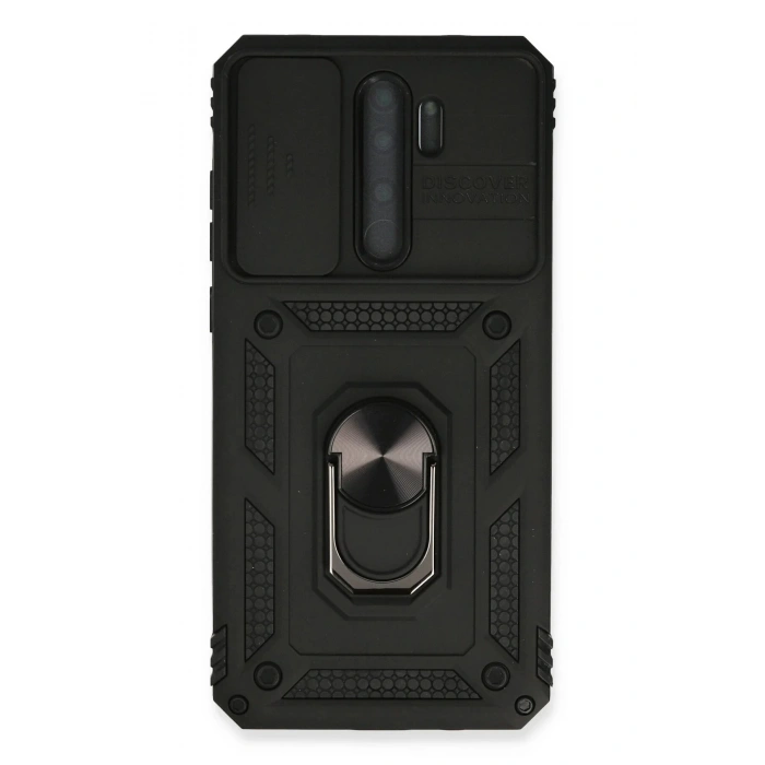 Xiaomi Redmi Note 8 Pro Kılıf Pars Lens Yüzüklü Silikon - Siyah