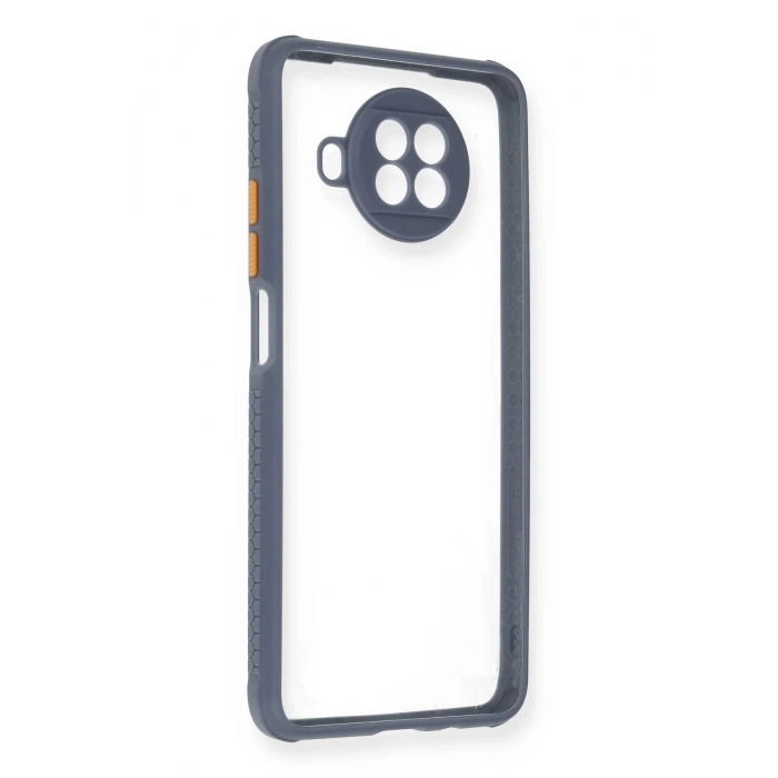 Xiaomi Redmi Note 9 Pro 5G Kılıf Miami Şeffaf Silikon - Gri