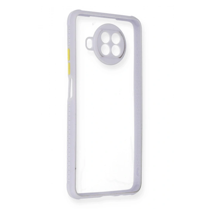 Xiaomi Redmi Note 9 Pro 5G Kılıf Miami Şeffaf Silikon - Lila