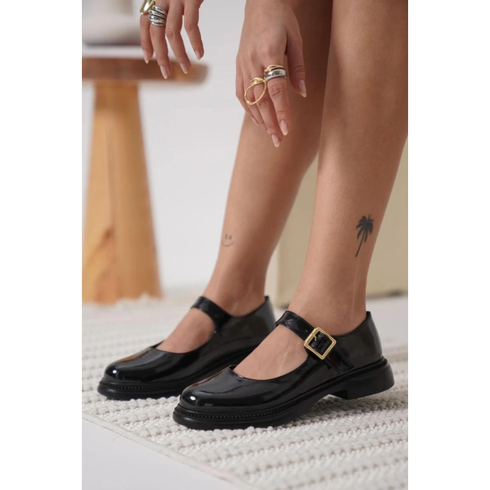 Yoko Siyah Rugan Oxford Ayakkabı