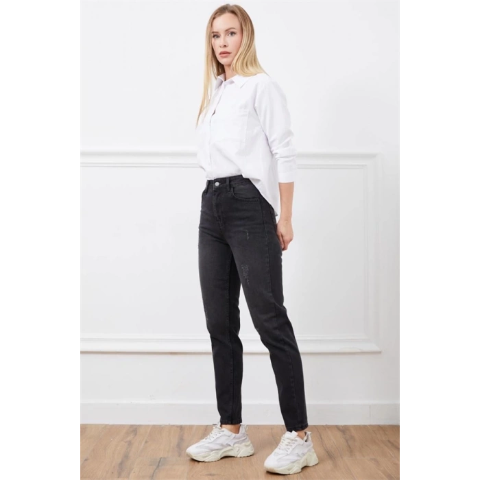 Yüksek bel mont jean pantolon