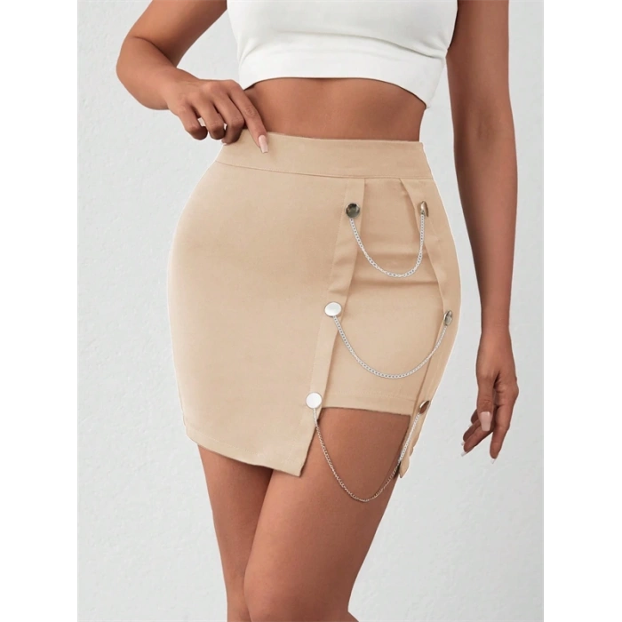 Zincirli mini şortlu etek