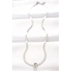 316L Çelik C Harfli Silver Renk İtalyan Zincirli Kolye