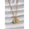 316L Çelik Gold Renk Ay Güneş Model Arkadaşlık Kadın Kolye