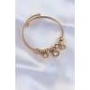 316L Çelik Gold Renk Zirkon Taşlı Model Charm Bileklik