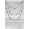 316L Çelik Gümüş Renk İtalyan Zincir Çoklu Kolye