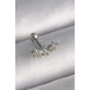 316L Çelik Gümüş Renk Zirkon Taşlı Çiçek Tragus Piercing