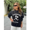 Baskılı Oversıze Kadın Sweatshirt