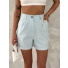 Flam Keten Yüksek Bel Yazlık Şort