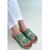 İces Yeşil Nubuk Terlik