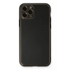 iPhone 11 Pro Max Kılıf Coco Deri Silikon Kapak - Siyah
