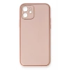 iPhone 12 Kılıf Coco Deri Silikon Kapak - Pembe