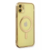 iPhone 12 Kılıf Magneticsafe Lazer Silikon - Gold