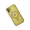 iPhone 12 Kılıf Magneticsafe Lazer Silikon - Gold