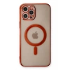 iPhone 12 Pro Kılıf Magneticsafe Lazer Silikon - Kırmızı