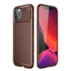iPhone 12 Pro Max Kılıf Auto Focus Karbon Kapak - Kahverengi