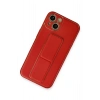 iPhone 13 Kılıf Coco Deri Standlı Kapak - Kırmızı