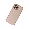 iPhone 13 Pro Kılıf Coco Deri Silikon Kapak - Pudra