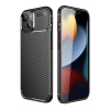 iPhone 14 Plus Kılıf Auto Focus Karbon Kapak - Siyah