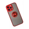 iPhone 14 Pro Kılıf Montreal Yüzüklü Silikon Kapak - Kırmızı