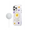 iPhone 15 Pro Max Flower Magsafe Kapak - Krem