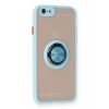 iPhone 6 Kılıf Montreal Yüzüklü Silikon Kapak - Buz Mavi