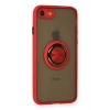 iPhone 7 Kılıf Montreal Yüzüklü Silikon Kapak - Kırmızı