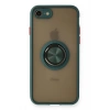 iPhone 7 Kılıf Montreal Yüzüklü Silikon Kapak - Yeşil