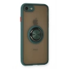iPhone 7 Kılıf Montreal Yüzüklü Silikon Kapak - Yeşil