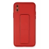iPhone X Kılıf Coco Deri Standlı Kapak - Kırmızı
