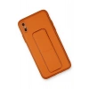 iPhone XS Max Kılıf Coco Deri Standlı Kapak - Turuncu
