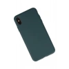 iPhone XS Max Kılıf Nano içi Kadife Silikon - Koyu Yeşil