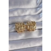 Pirinç Gold Renk Tırtıklı Bombe Model Küpe