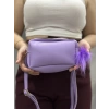 Ponpon mor cilt çanta