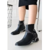 Roxani Siyah Cilt Topuklu Bot