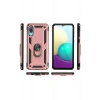 Samsung Galaxy A02 Kılıf Sofya Yüzüklü Silikon Kapak - Rose