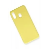 Samsung Galaxy A20 Kılıf Nano içi Kadife Silikon - Sarı