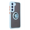 Samsung Galaxy S23 Kılıf Montreal Yüzüklü Silikon Kapak - Buz Mavi