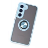 Samsung Galaxy S23 Kılıf Montreal Yüzüklü Silikon Kapak - Buz Mavi