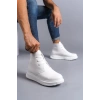 SLW204 Franca Bağcıklı Cilt Erkek Spor Bot BT - Beyaz