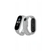 Xiaomi Mi Band 4 Spor Delikli Kordon - Gri-Beyaz