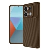 Xiaomi Redmi Note 13 Pro 4G Kılıf Auto Focus Karbon Kapak - Kahverengi