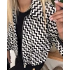 Zigzag Desenli Crop Kadın Ceket