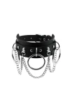 Halka Ve Zincir Detaylı Seksi Choker - Brf407