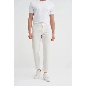 0035 Keten Erkek Jogger Pantolon Ekru