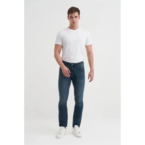 0752 Parker Normal Bel Dar Paça Slim Fit Erkek Kot Pantolon Lacivert
