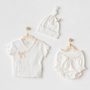 3lü Basic Bebe Takım Ekru